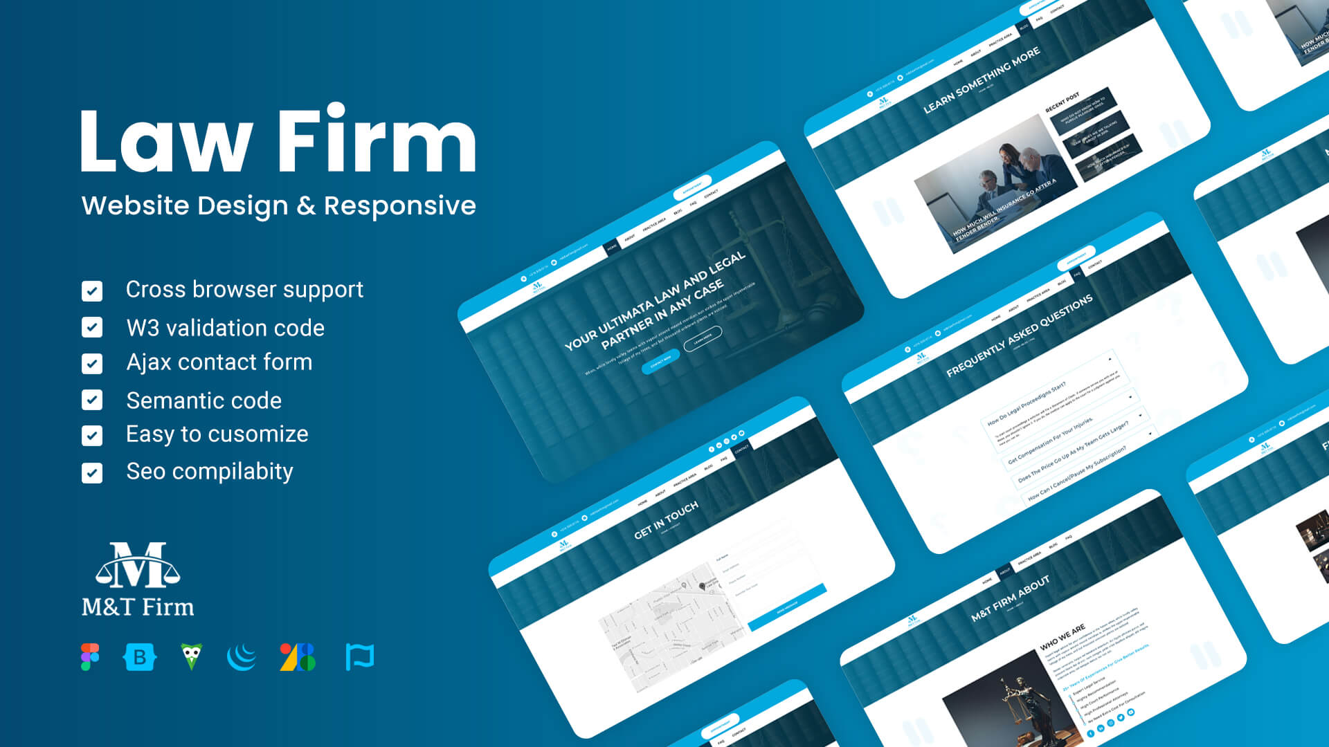 MT Law Firm Bootstrap Template Designtocodes