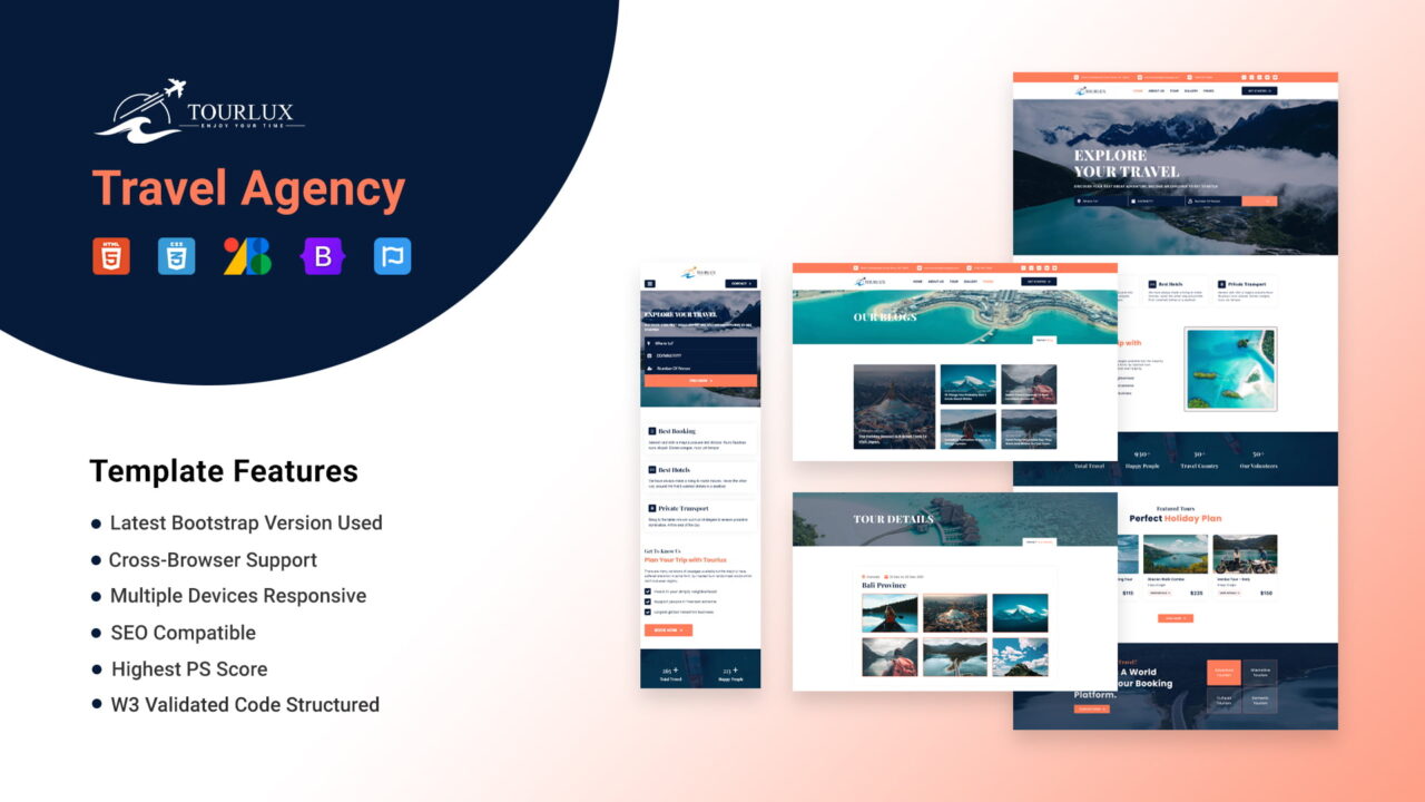 Tourlux - Travel Agency Bootstrap Template | Tourism Website
