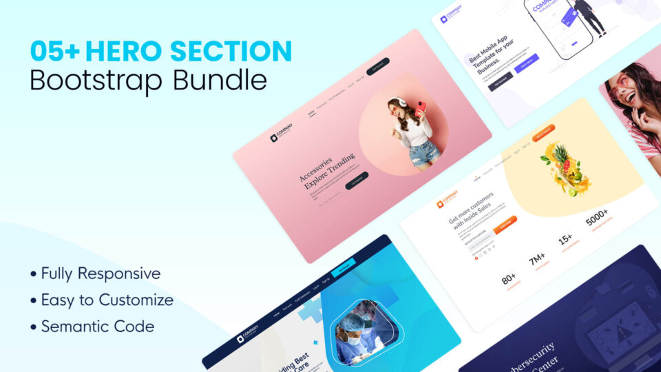 5+ Bootstrap Hero Image With Text | Website Hero Section