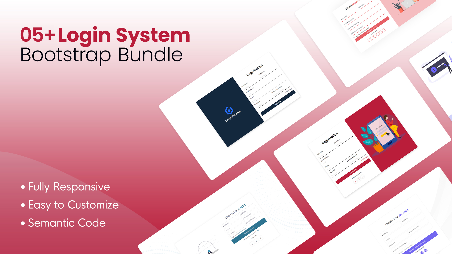 5 login system html bootstrap components library