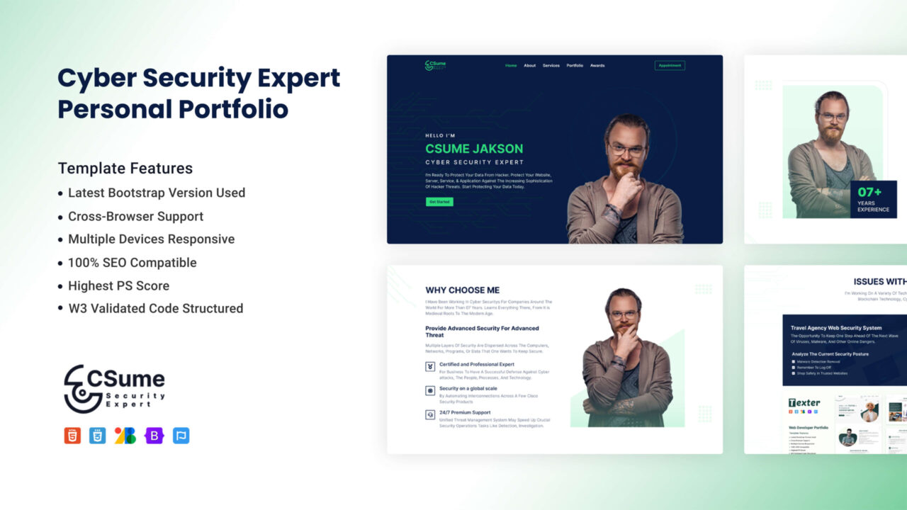 Csume Cyber Security Experts Portfolio Website Template