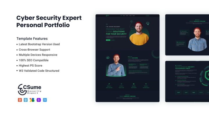 CSUME V2 - Cyber Security Expert Bootstrap One Page Website Template - DesignToCodes