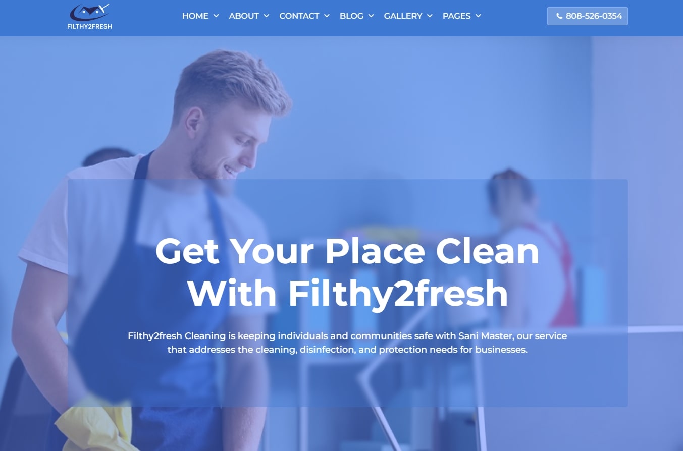 Filthy2Fresh cleaning business website template
