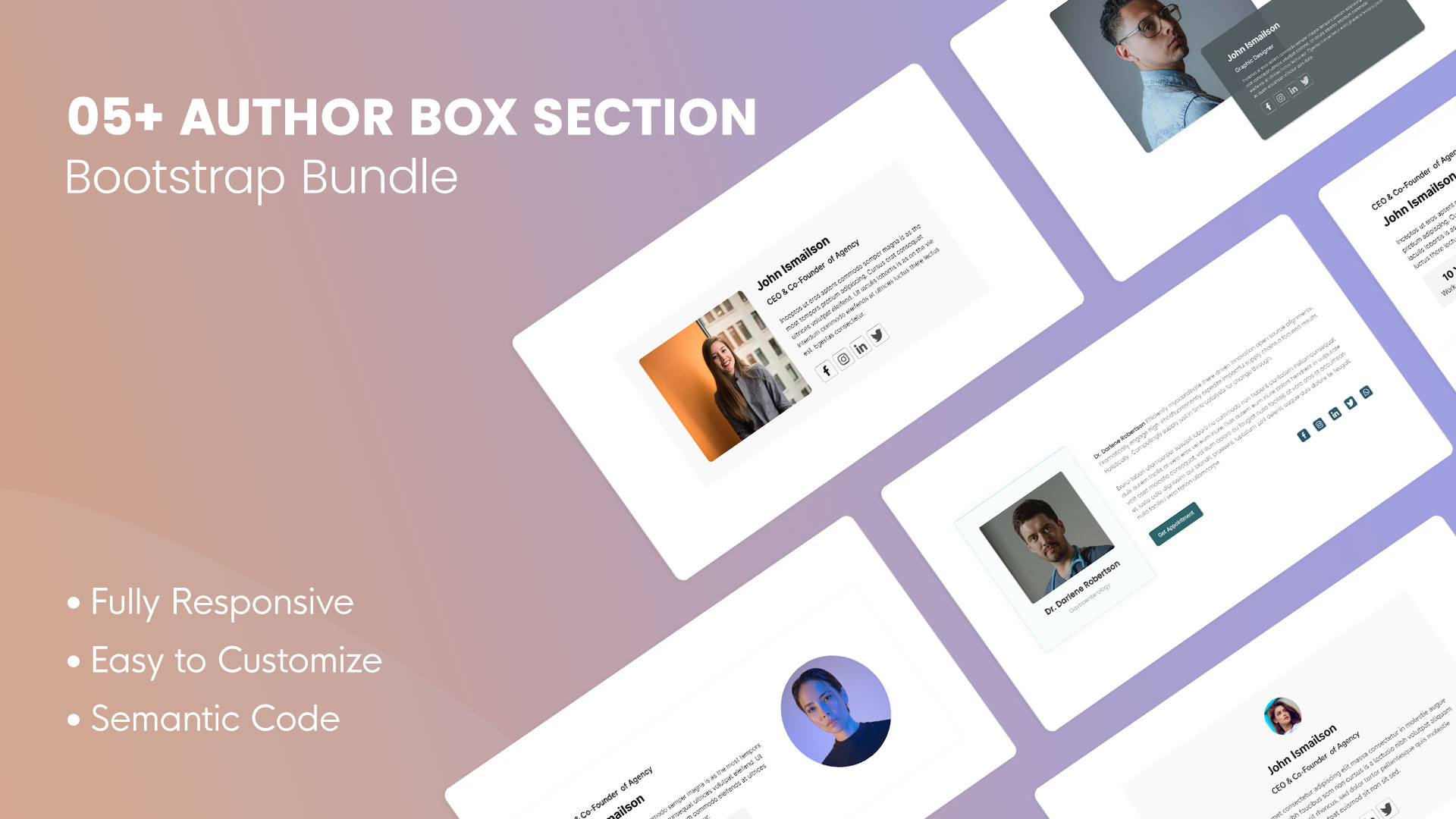 5+ Author Box Section Bootstrap UI Kits | HTML Components