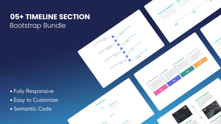 5+ Timeline Section HTML Web UI Kits | HTML Components