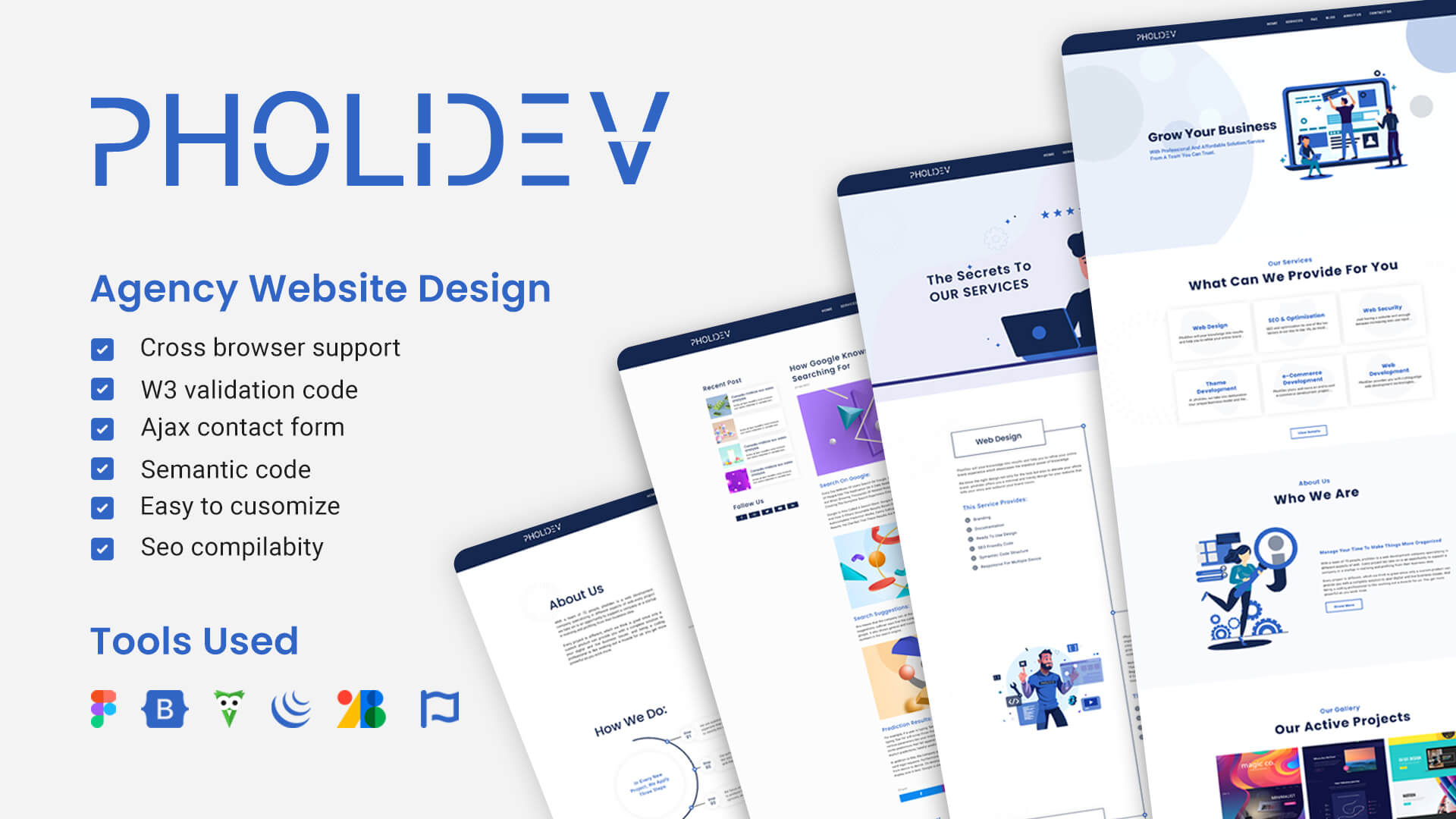 Pholidev – Business Agency Bootstrap Website Template
