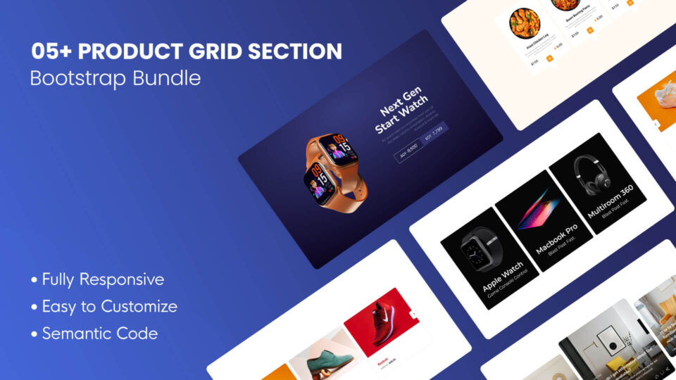 5+ Product Grid HTML Web UI Kits | HTML Components