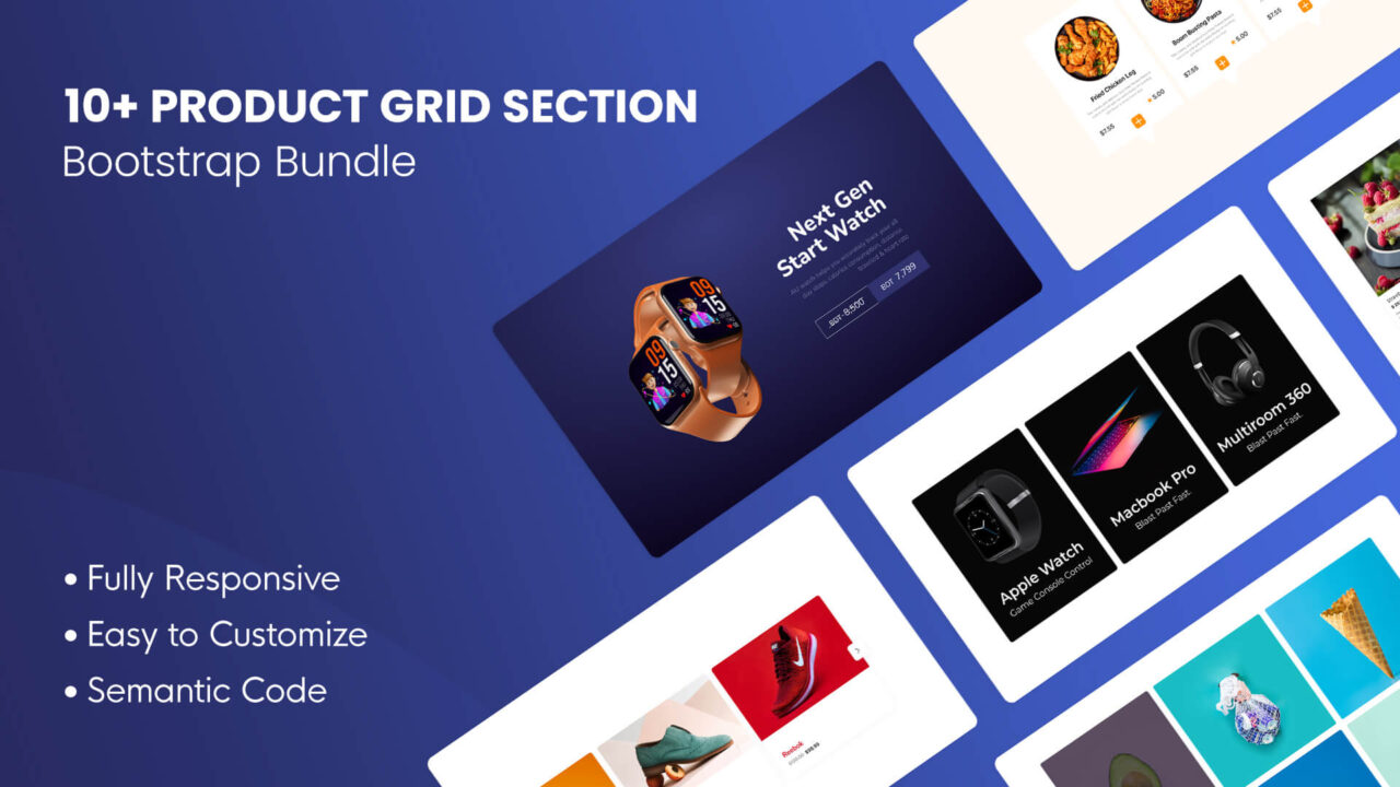 10+ Free Product Grid Section Web UI Kits HTML Components | DesignToCodes