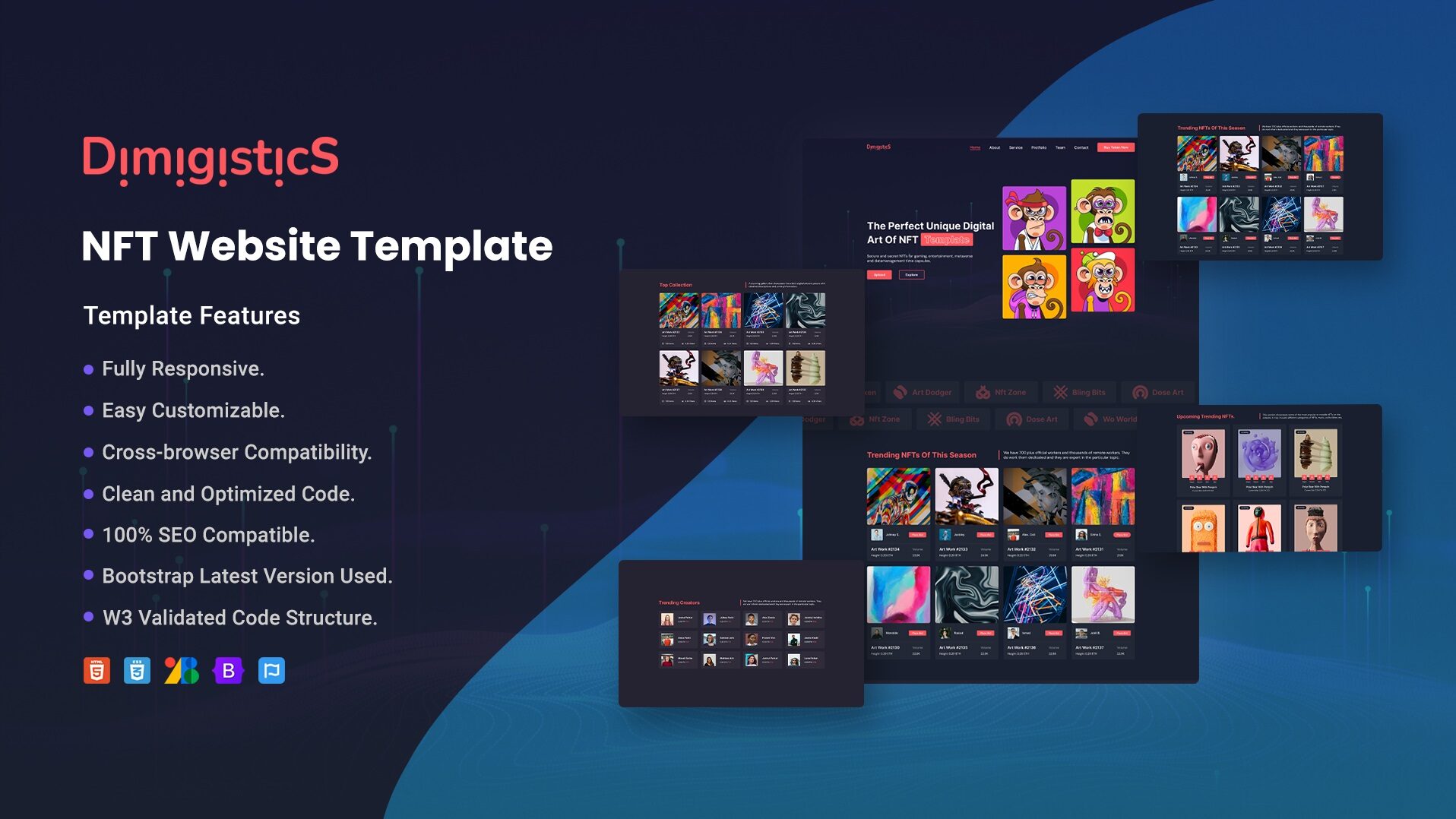 Dimigistics Nft One Page Bootstrap Website Template Designtocodes Dimigistics Nft One Page Bootstrap Website Template Designtocodes