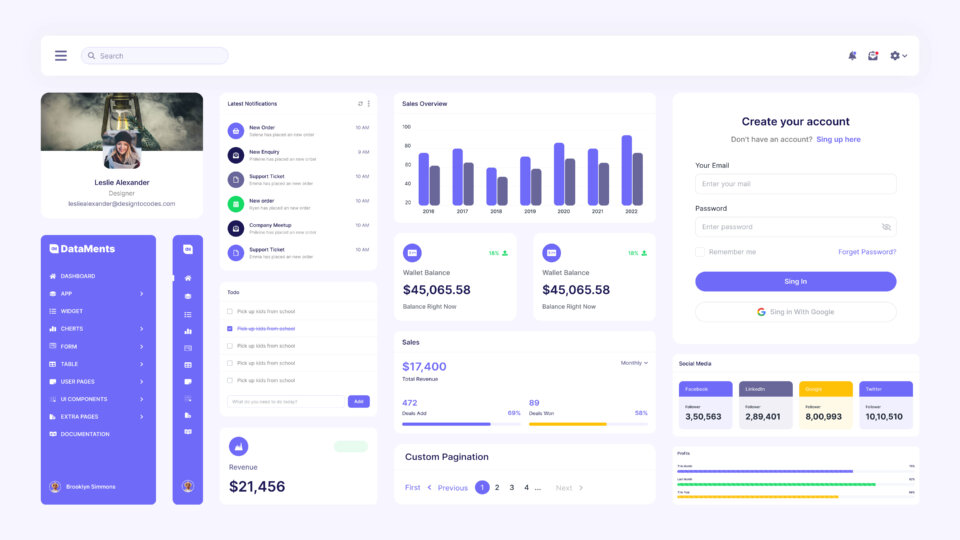 DataMents - Free Bootstrap Admin Dashboard Template