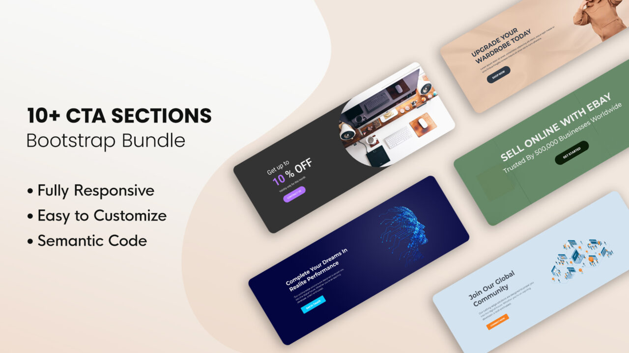 10 Free call to action for website | Bootstrap UI Kits | DesignToCodes