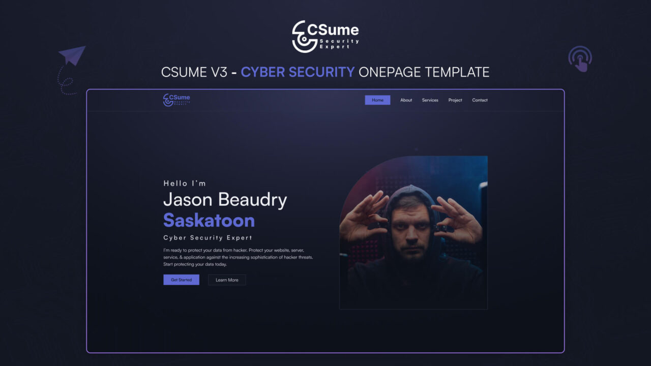 Best-Csume-V3-Onepage-Cyber-Security-Template | DesignToCodes
