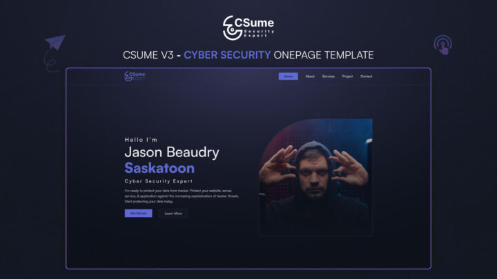 Best-Csume-V3-Onepage-Cyber-Security-Template | DesignToCodes