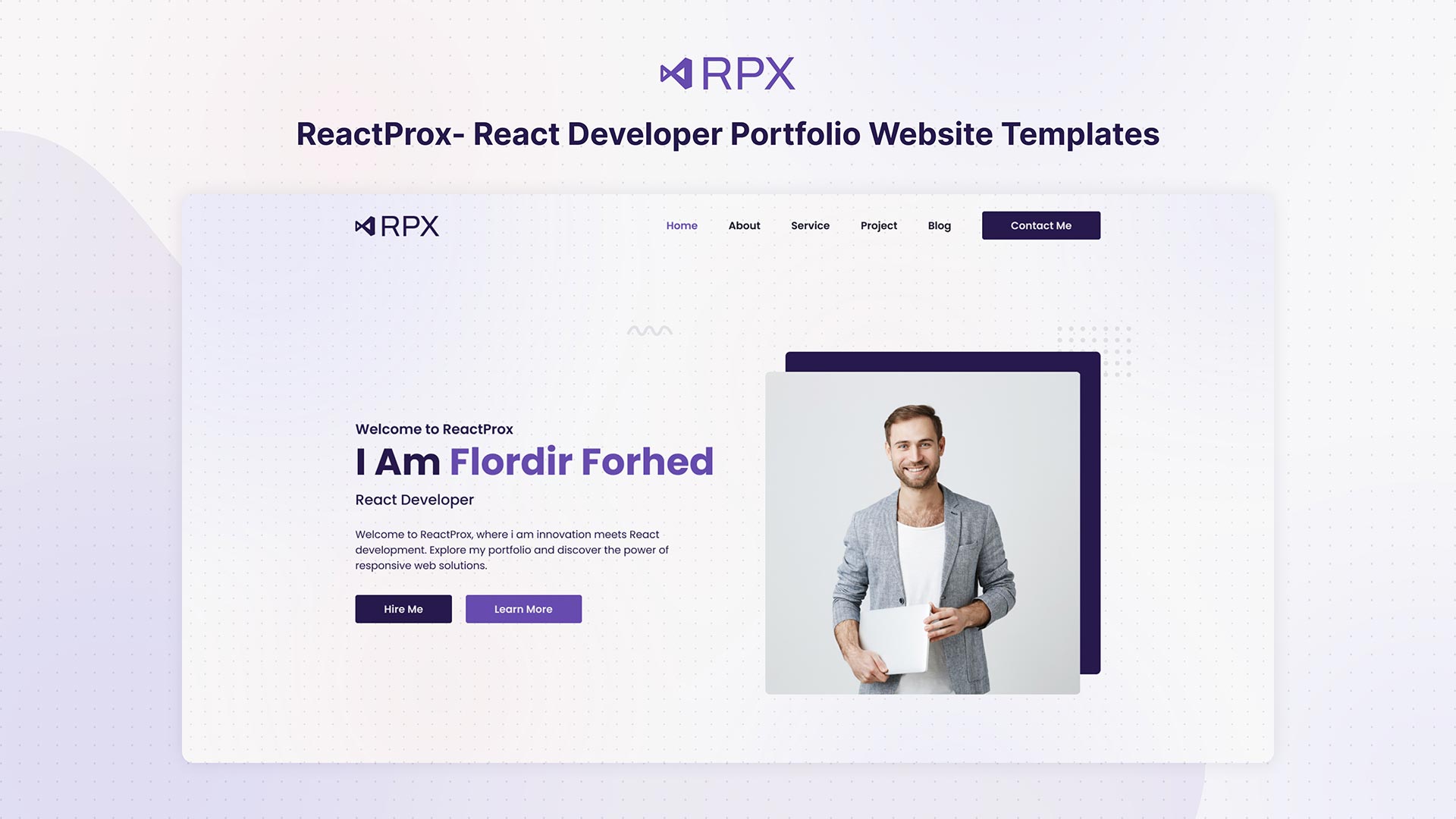 ReactProx- React Developer Portfolio Website Templates - DesignToCodes