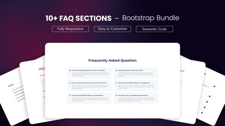 10+Bootstrap-FAQ-Section-for-Your-Website-Free-Download | DesignToCodes