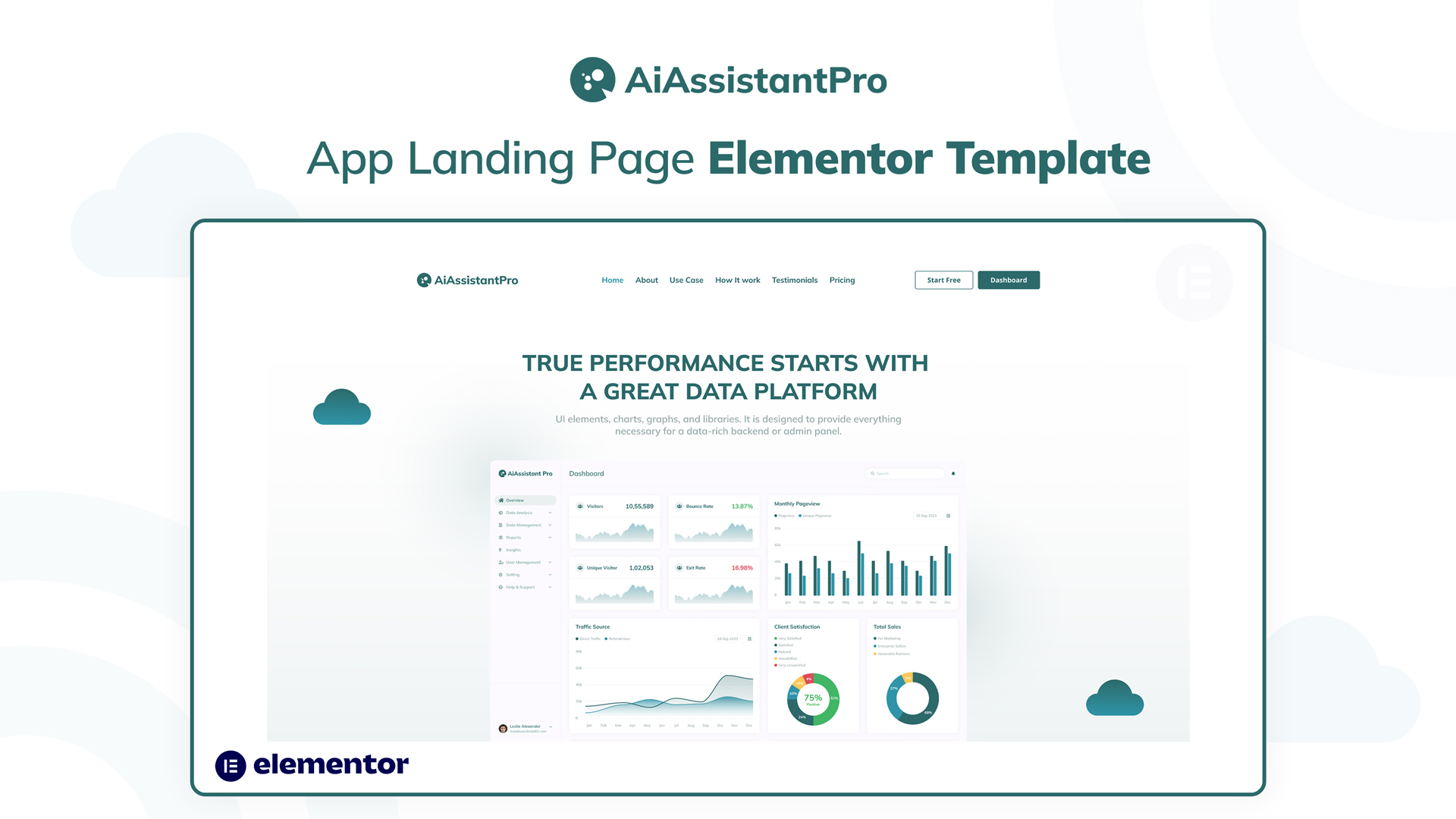 AiAssistantPro - App Landing Page Elementor Template - DesignToCodes