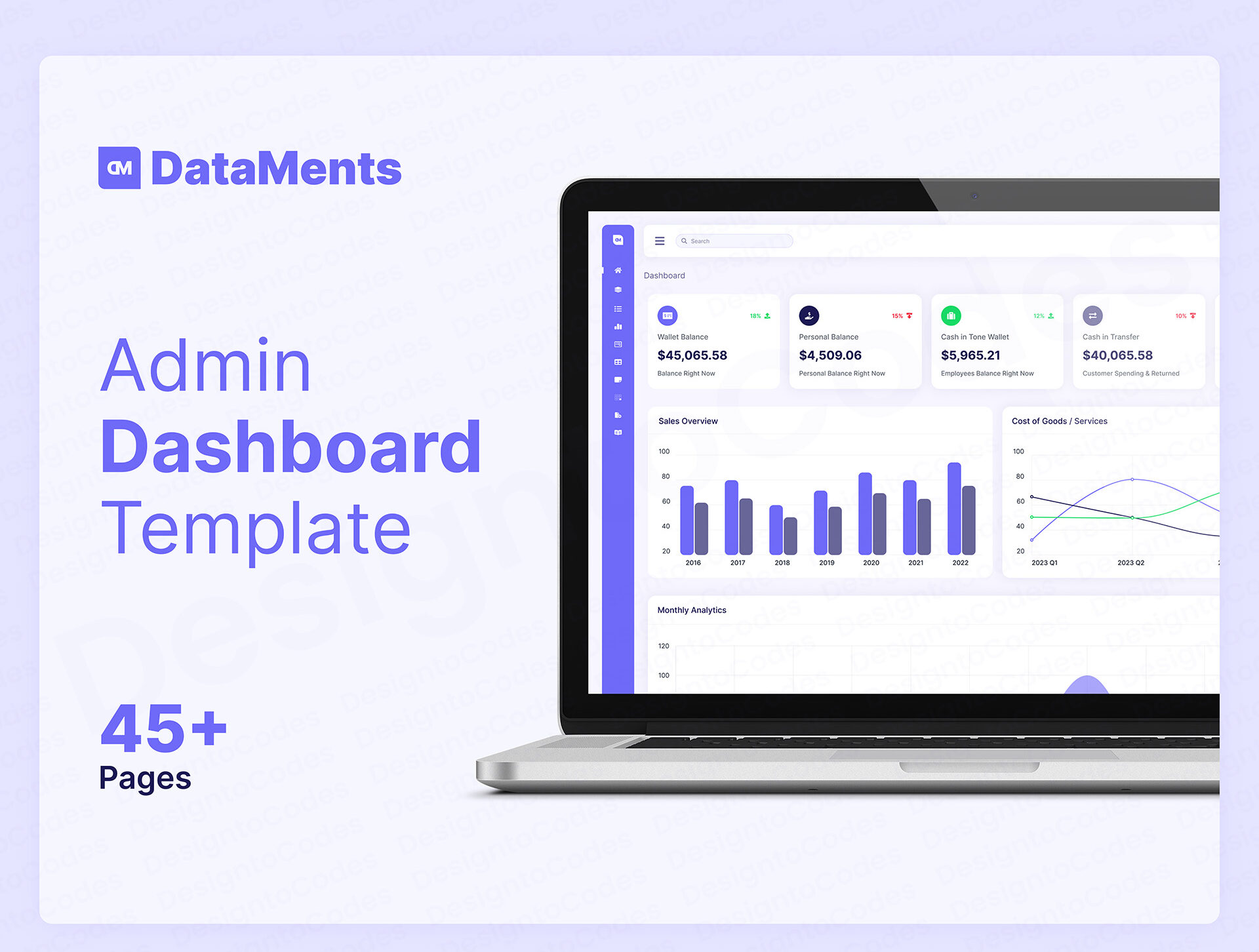 Dataments Admin Dashboard Figma Template