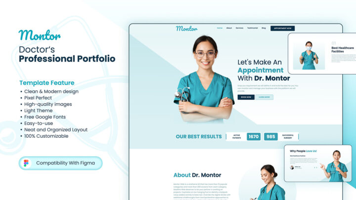 Montor-Medical-Figma-Personal-Portfolio-Template | DesignToCodes