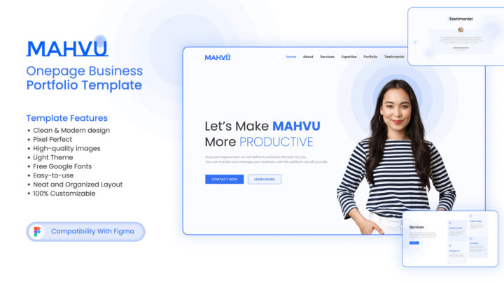 Mahvu-Premium-Onepage-Business-Portfolio-Template | DesignToCodes