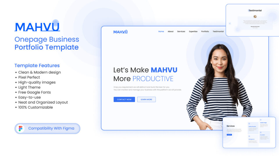 Mahvu Premium Onepage Business Portfolio Figma Template DesignToCodes Mahvu Premium Onepage Business Portfolio Figma Template DesignToCodes