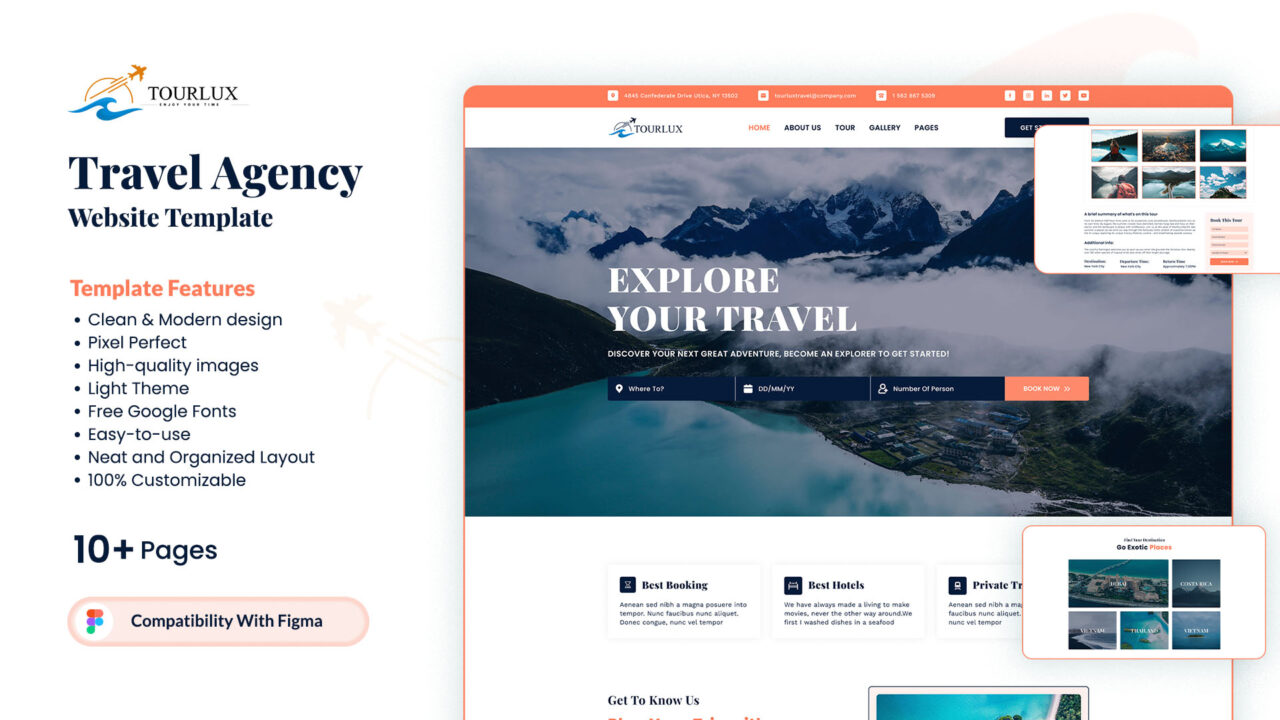 Tourlux-Free-Multipage-Travel-Agency-Website-Template-Figma-Ready-Thumbnail | DesignToCodes