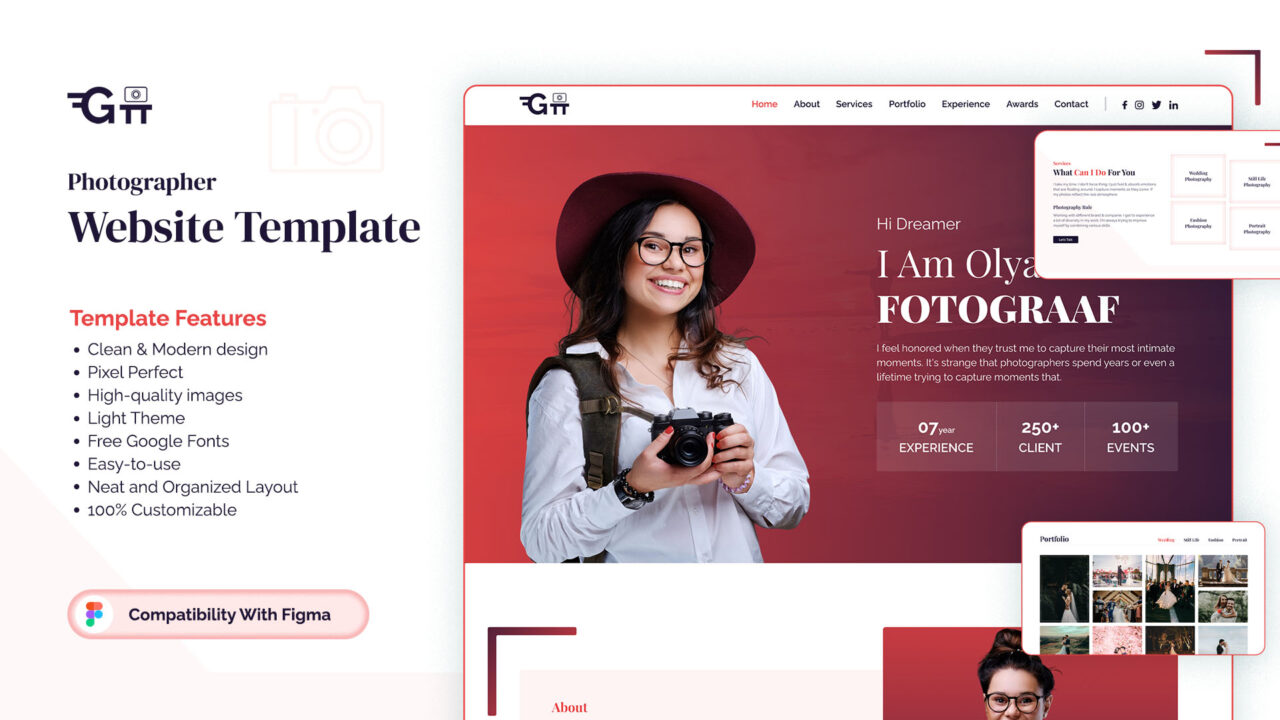 FotoGraaf-Photographers-Onepage-Portfolio-Figma-Template-Thumbnail | DesignToCodes