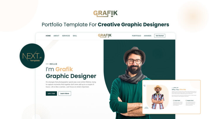 Grafik v2-Nextjs-Portfolio-Template-for-Creative-Graphic-Designers | DesignToCodes