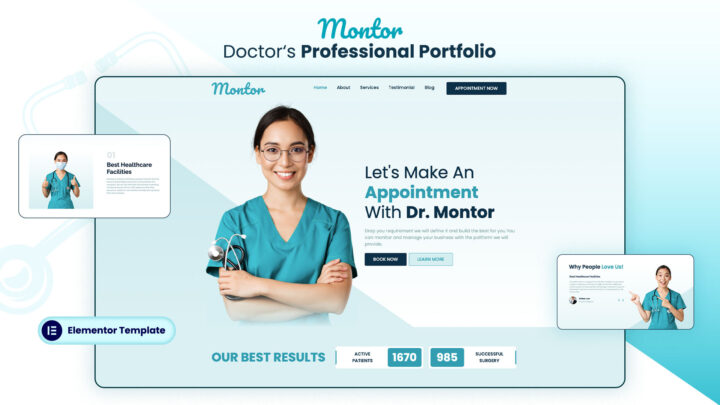 Montor-Medical-Professional-Onepage-Elementor-Portfolio-Template | DesignToCodes