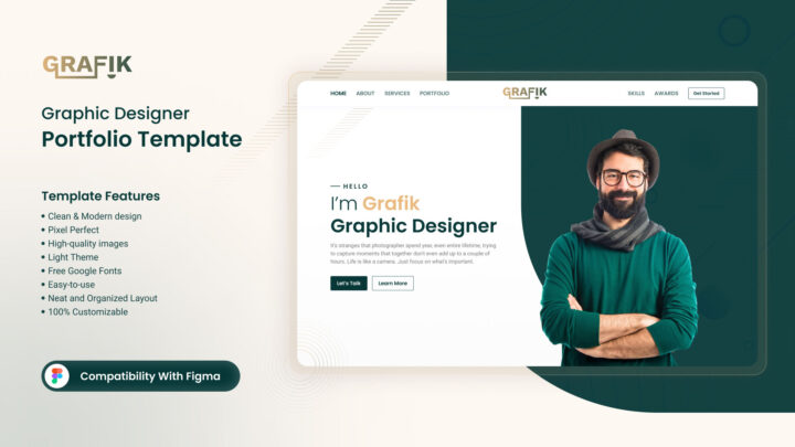 GRAFIK-V2-Modern-Graphic-Designer-Portfolio-Figma-Template-Thumbnail | DesignToCodes