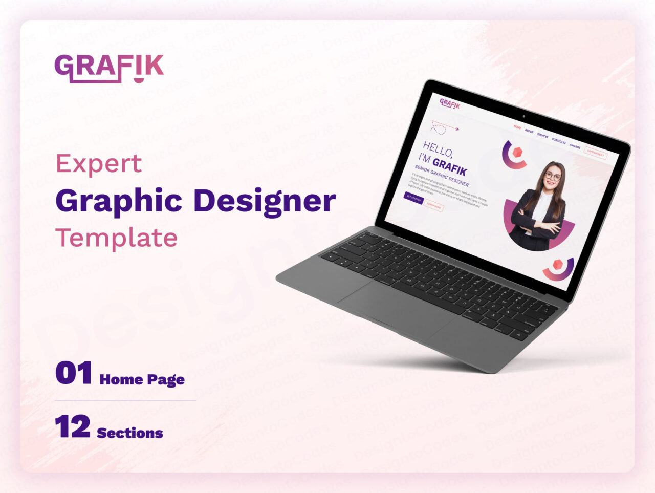 Grafik-Premium-Figma-Portfolio-Template-for-Graphic-Designer-Assets-01 | DesignToCodes