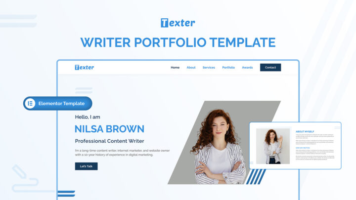 Texter-v2–Premium-Writer-Portfolio-Elementor-Template-Thumbnail | DesignToCodes