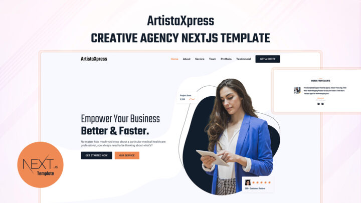 ArtistaXpress-OnePage-Next.js-Template-for-Creative-Agencies | DesignToCodes