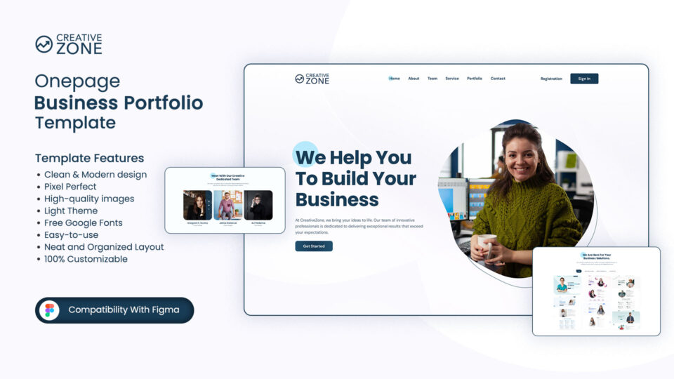 CreativeZone – Best Figma Template for Creative Agencies