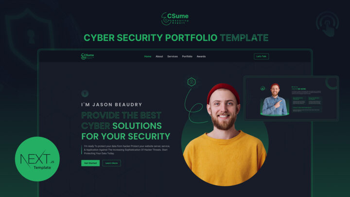 Csume-v2-Next-js-Cyber-Security-Portfolio-Template-thumbnail | DesignToCodes