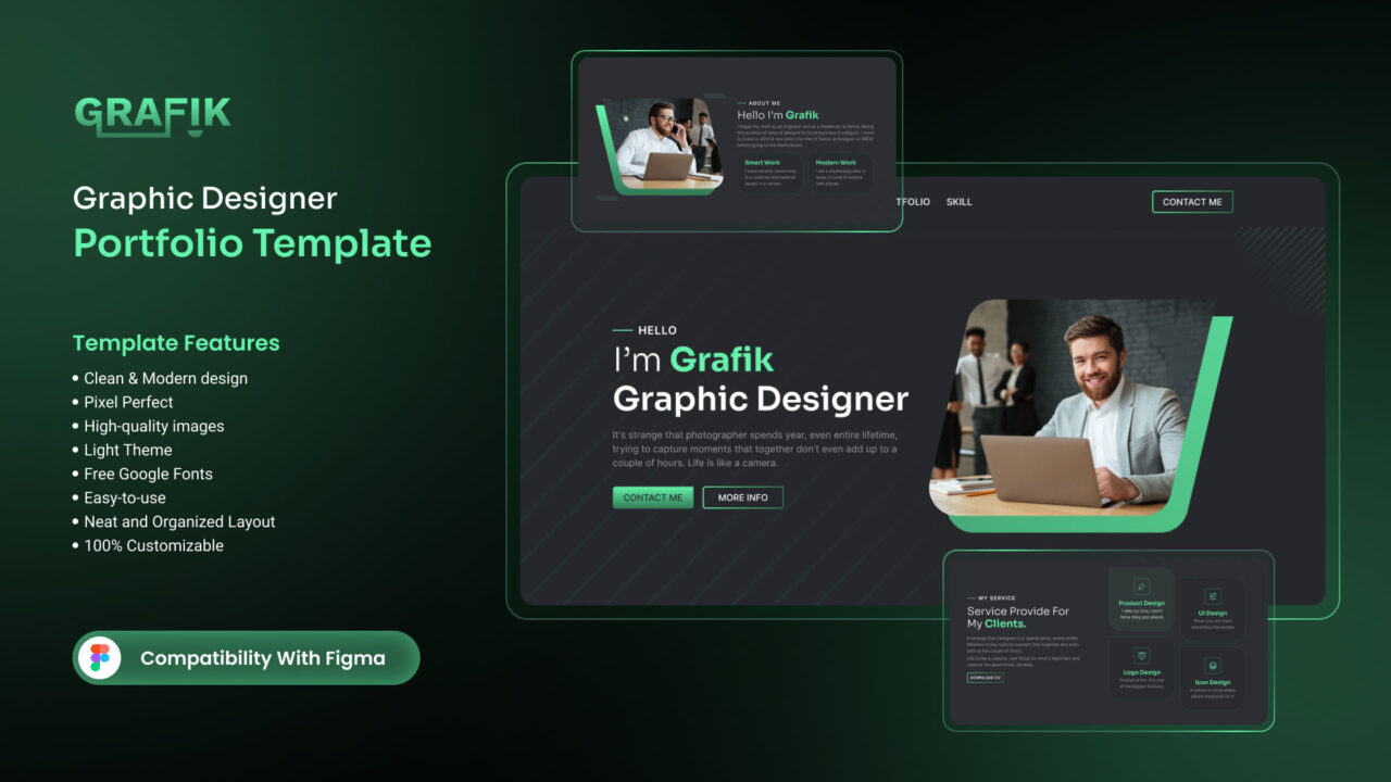 GRAFIK-V3-Graphic-Designer-Portfolio-Template-Thumbnail | DesignToCodes