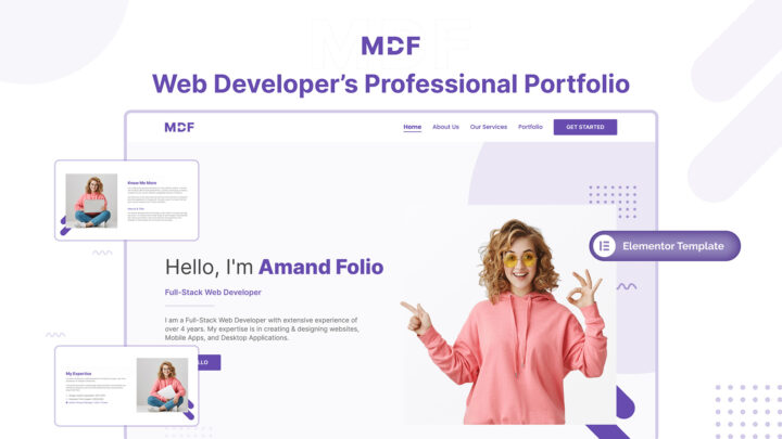 Mydevfolio-V1-Elementor-Portfolio-Template-for-Developers | DesignToCodes