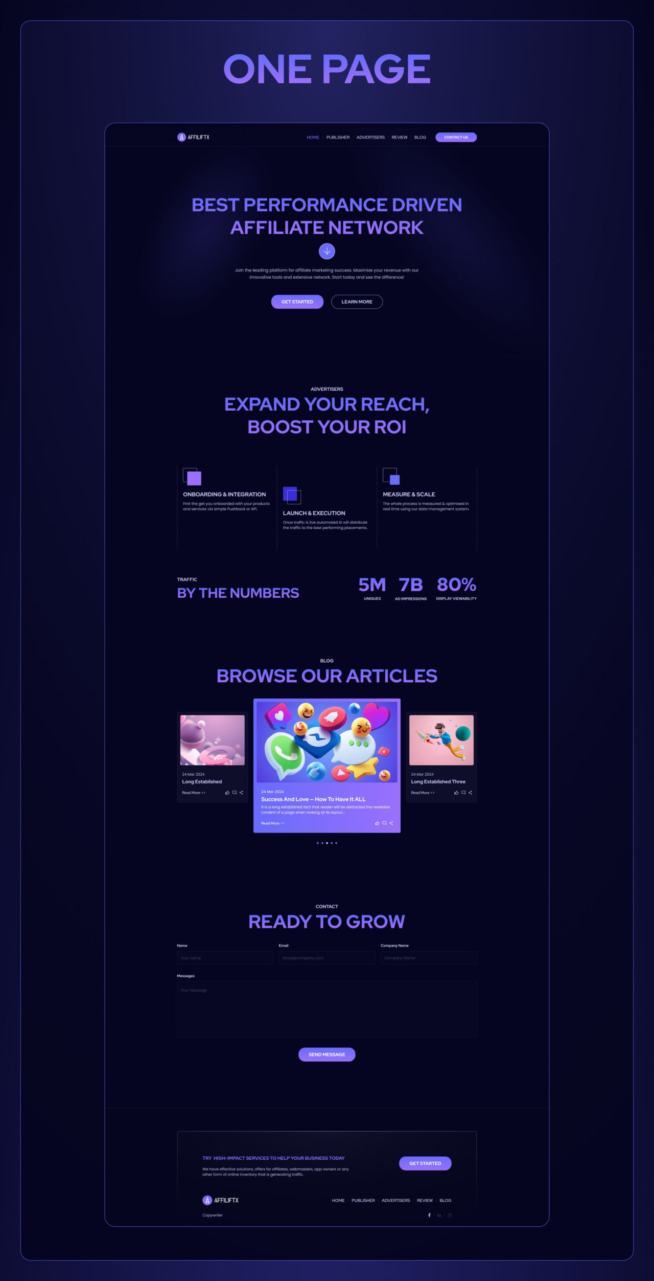 Affiliate-Network-Template-OnePage-Framer-Template | DesignToCodes