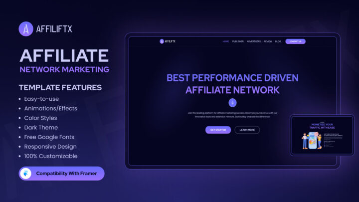 Affiliate-Network-Template-OnePage-Framer-Template | DesignToCodes