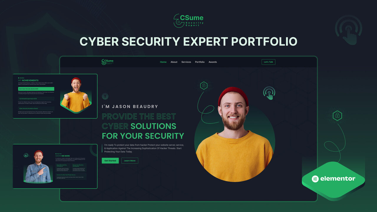 Csume-V2-Professional-Cyber-Security-Portfolio-Elementor-Template | DesignToCodes