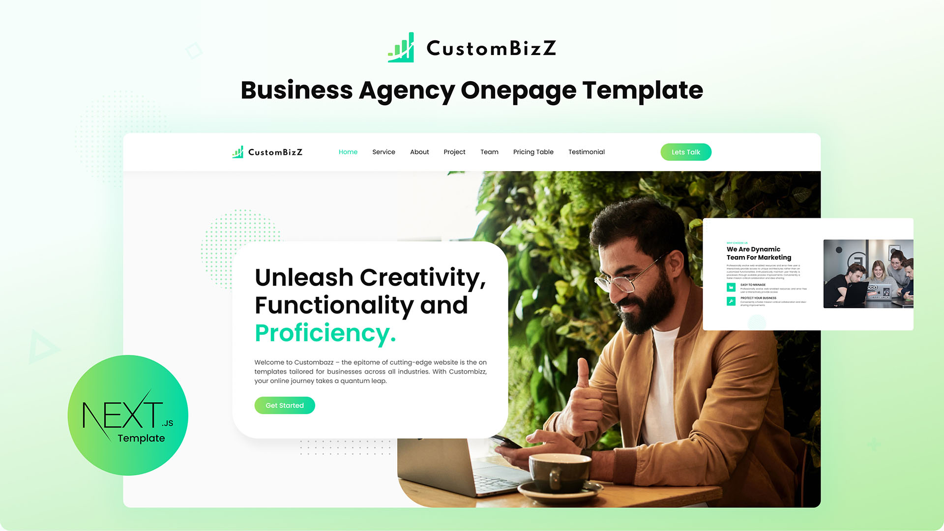 Custombizz – Professional Next.js Business Agency Template - DesignToCodes