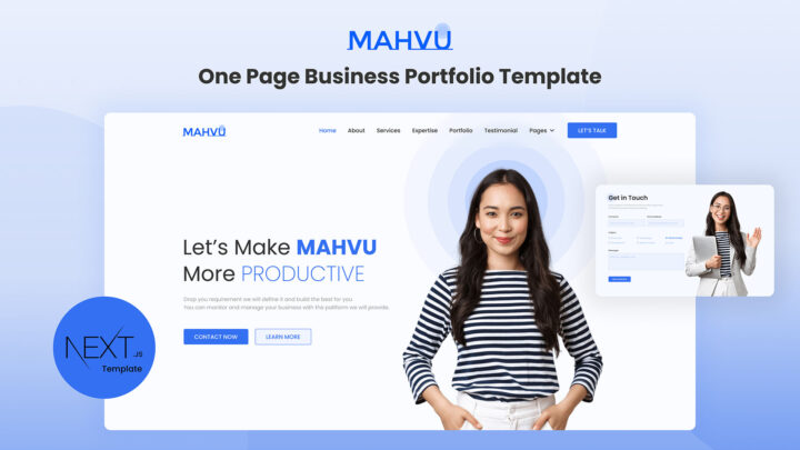 Mahvu-Onepage-Business-Portfolio-Next.js-Template | DesignToCodes