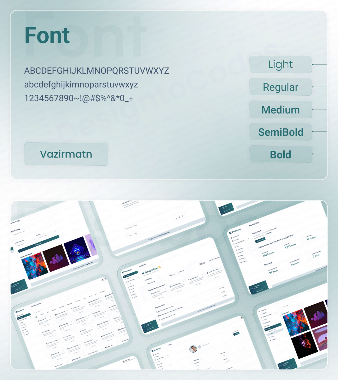 WordArtAI-Premium-AI-Writing-SaaS-Dashboard-Template-in-Figma | DesignToCodes