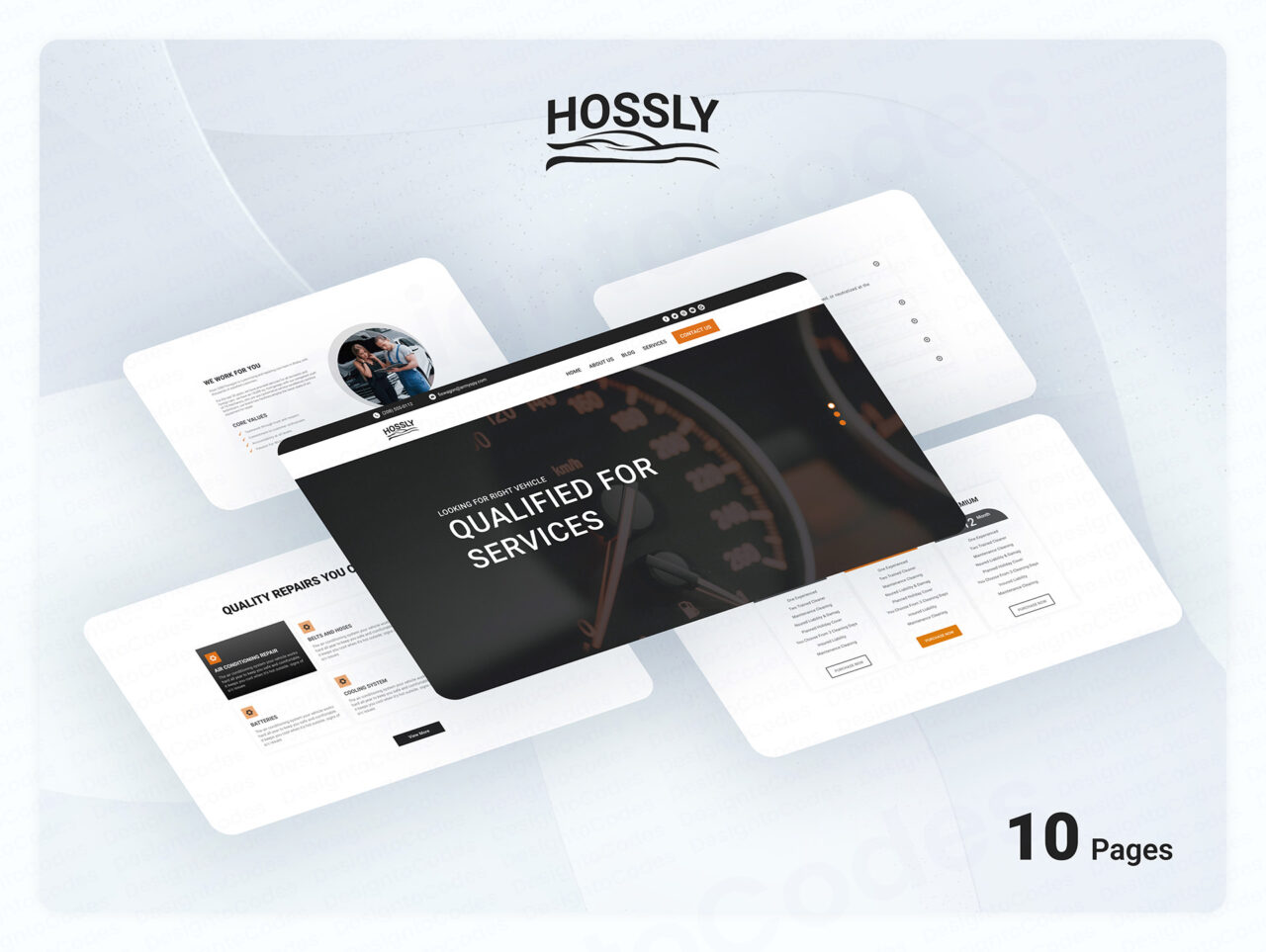 Hossly-Free-Multipage-Figma-Template-for-Automobile-Services | DesignToCodes