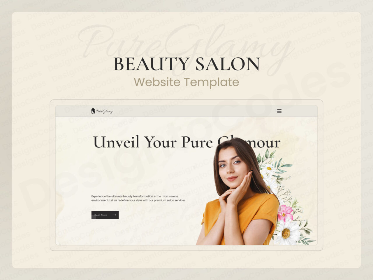 PureGlamy-OnePage-Framer-Template-for-Beauty-Salons | DesignToCodes