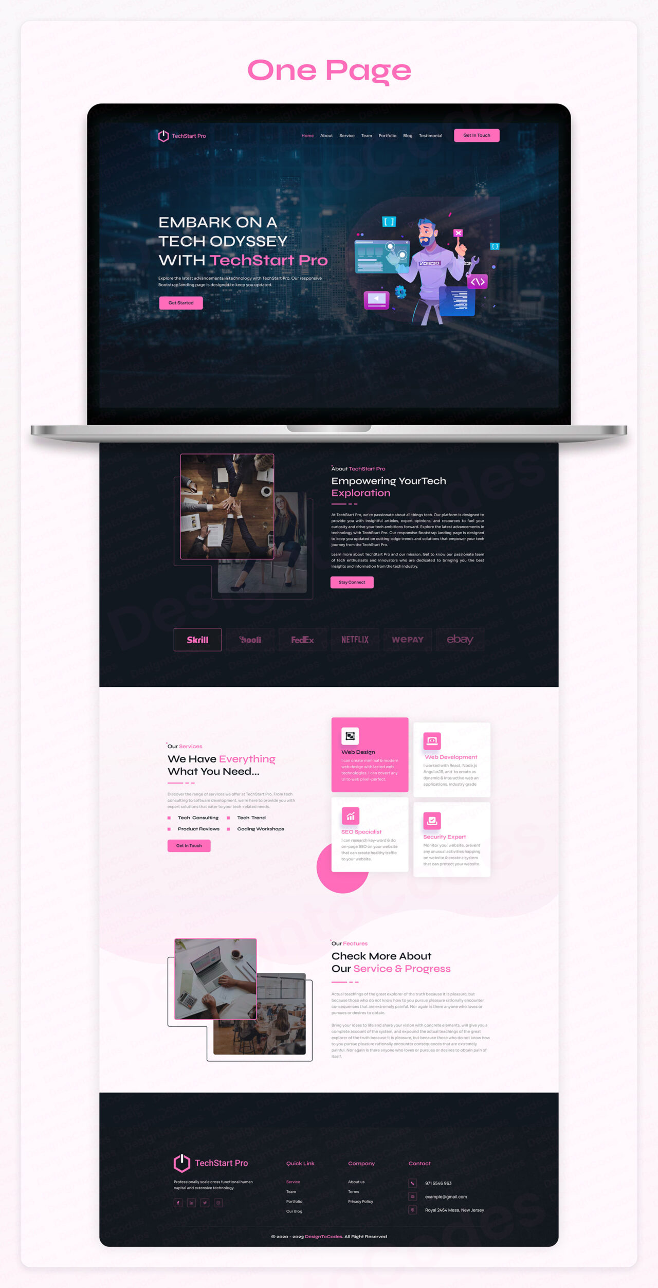 TechStartPro-Tech-Company-Figma-Template | DesignToCodes