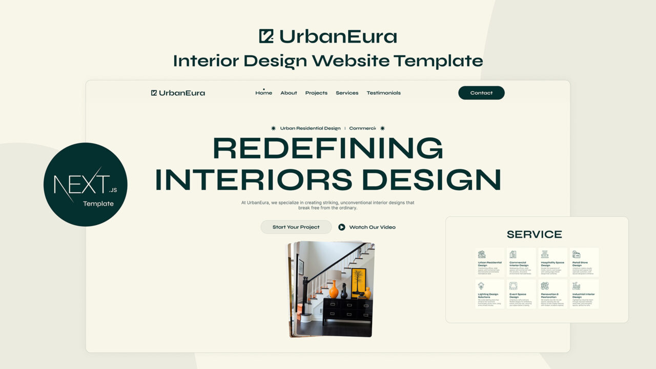 UrbanEura-NextJs-Interior-Design-Website-Template | DesignToCodes