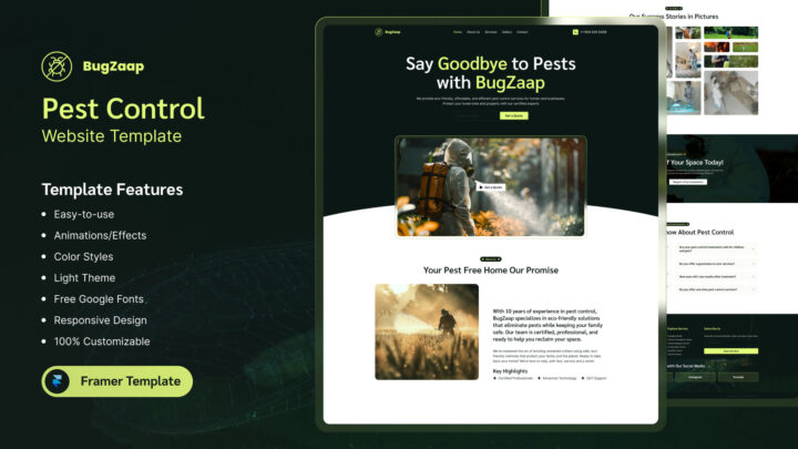 BugZaap-Pest-Control-Service-Framer-Template | DesignToCodes