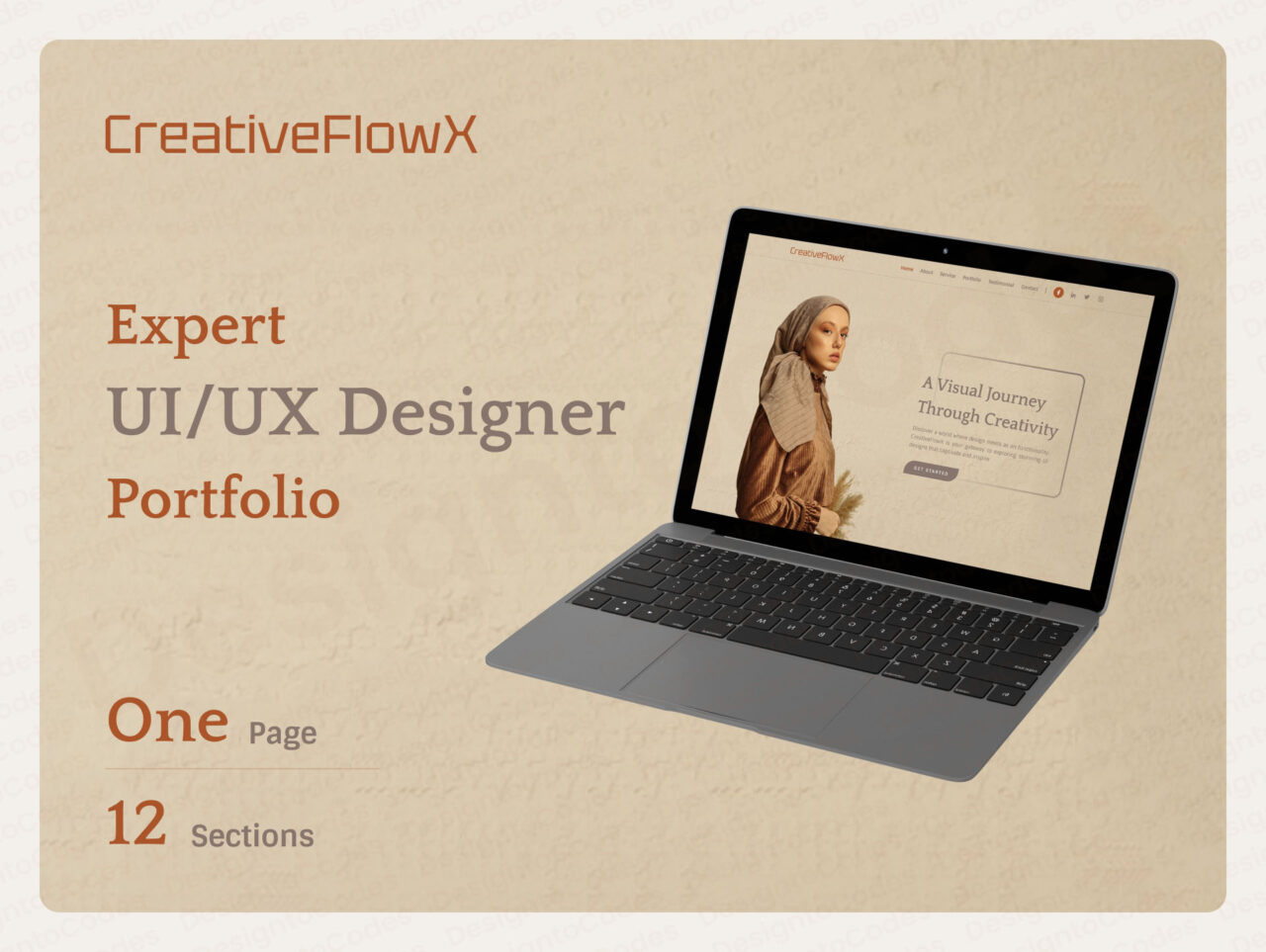 CreativeFlowX-Personal-Portfolio-Figma-Template-for-UIUX-Designers-Assets-01 | DesignToCodes