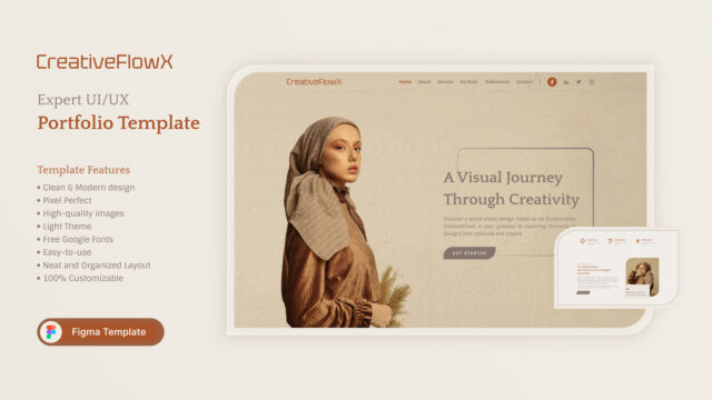 CreativeFlowX - Personal Portfolio Figma Template for Designers
