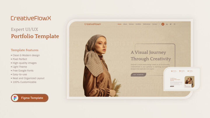CreativeFlowX-Personal-Portfolio-Figma-Template-for-UIUX-Designers-Thumbnail | DesignToCodes